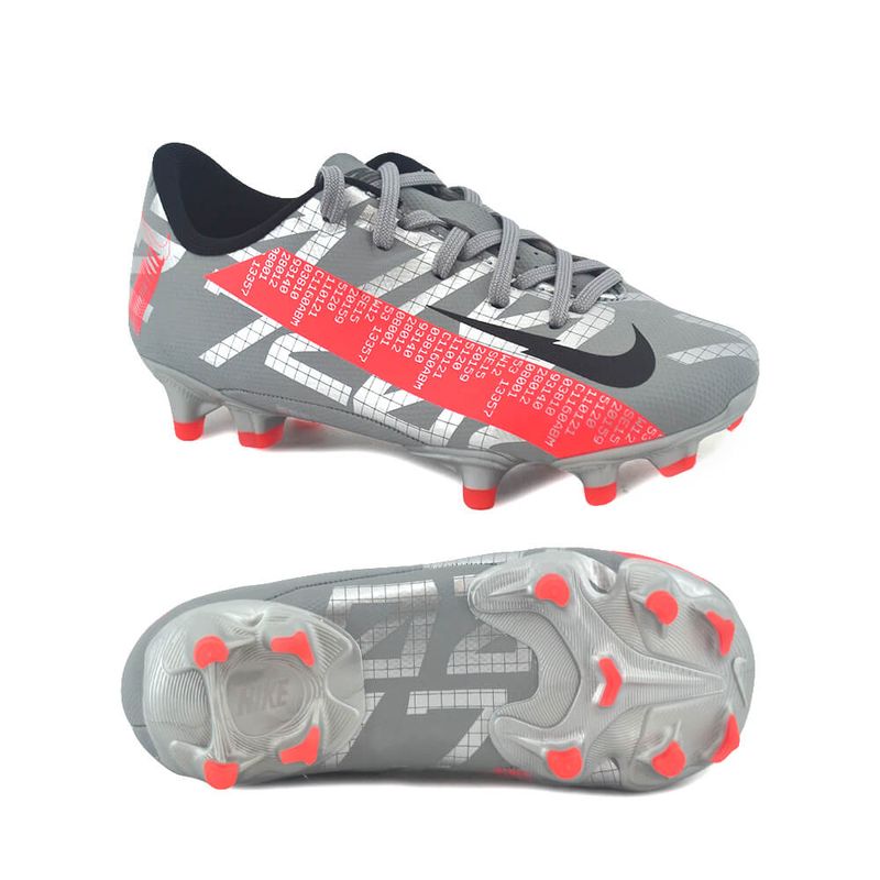 Botines Nike Botin Nike Nino Mercurial Vapor 13 Academy FG MG Gris Rojo FerreiraSport