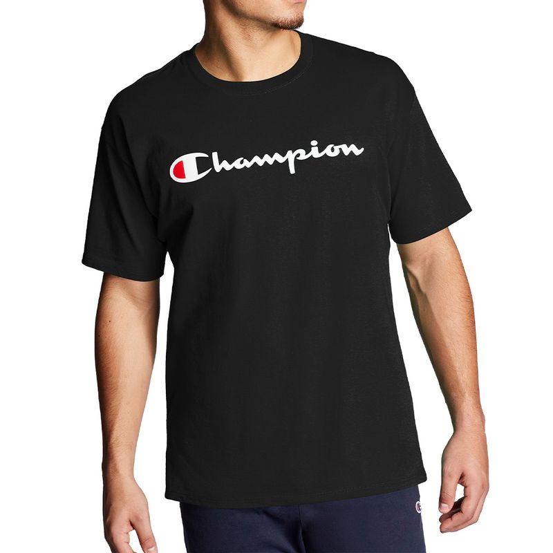 Champion black shop logo t shirt