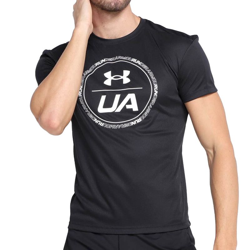 Camiseta UNDER ARMOUR Hombre (Poliéster - Negro - M)