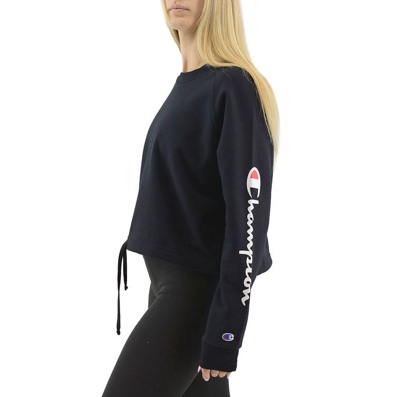 Champion sweater 2025 crop top negro