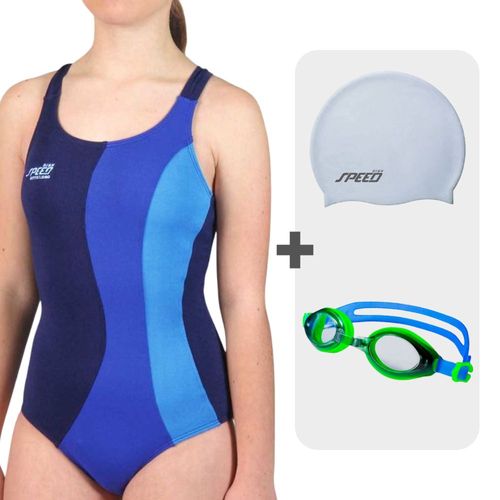 Combo De Natación Niña Azul