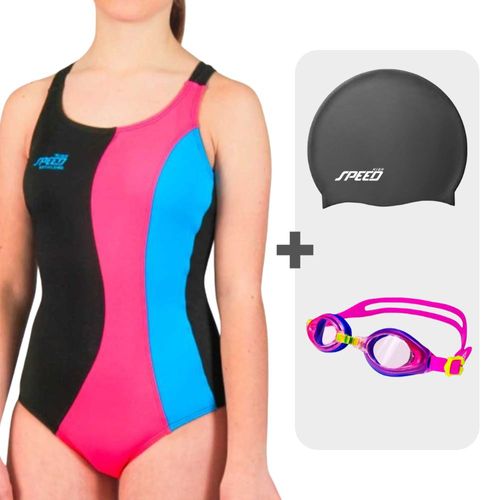 Combo De Natación Niña Fucsia